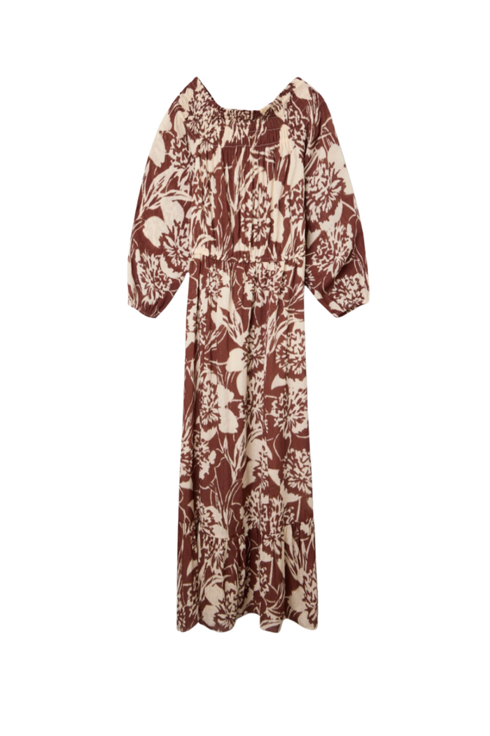 Silbon - Vestido palabra de honor estampado