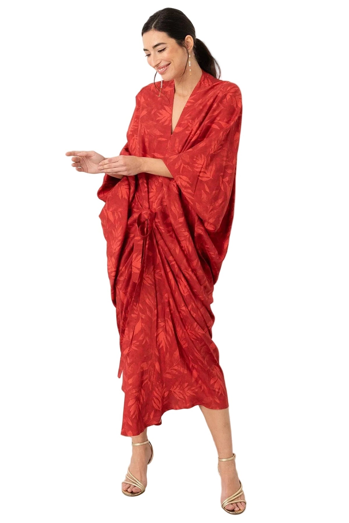 Vano Studio - Vestido midi tipo caftán