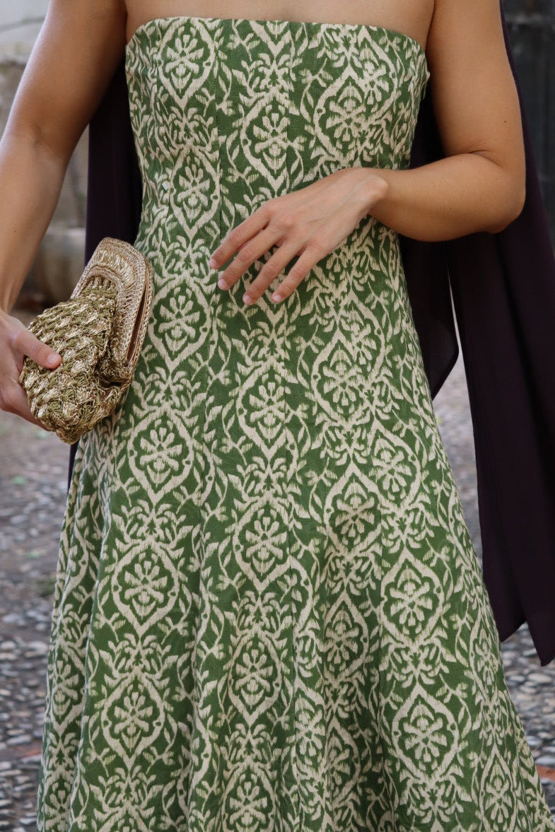Baymo - Vestido midi palabra de honor