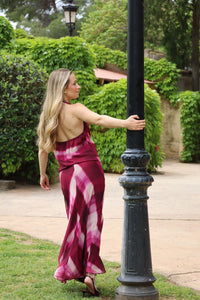 Baymo - Conjunto midi de top halter y falda fluida