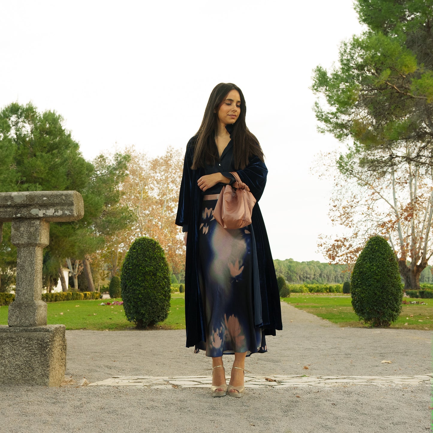 Falda midi estampado floral