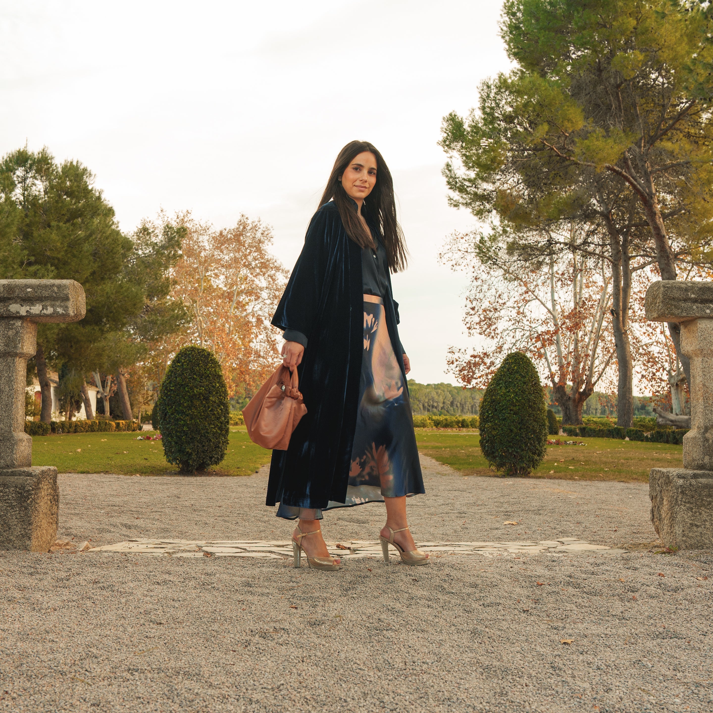 Abrigo midi terciopelo