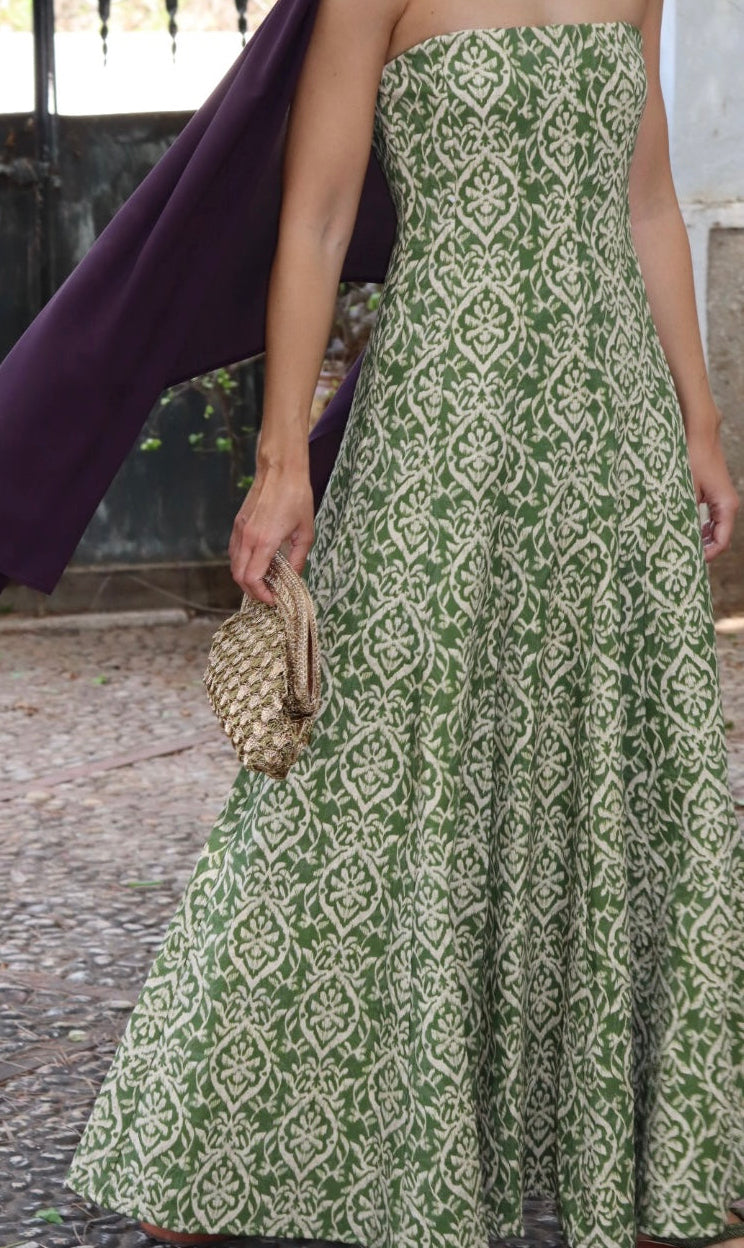 Baymo - Vestido midi palabra de honor