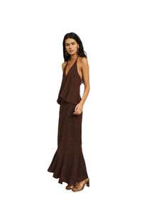 Baymo - Conjunto de top en gasa y falda bordada