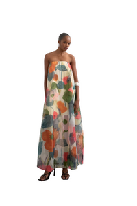 Topshop - Vestido largo estampado palabra de honor