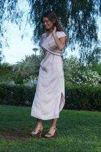 Arket - Vestido midi con escote drapeado