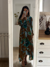 Vestido midi asimétrico estampado
