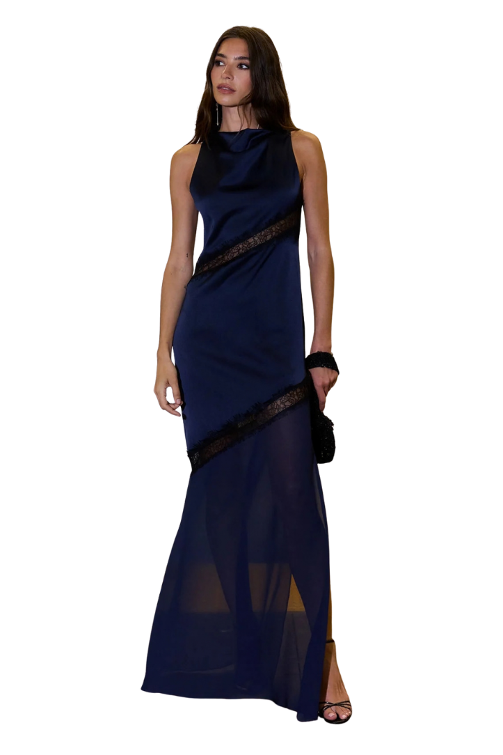 Lady Pipa - Vestido largo con detalles de encaje