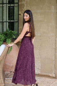 Baymo - Vestido midi bordado de cuello halter