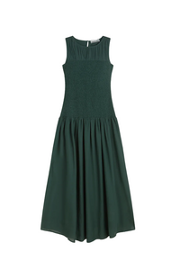 Simorra - Vestido largo con nido de abeja verde
