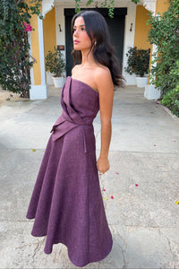 Coosy - Conjunto top palabra de honor y falda midi
