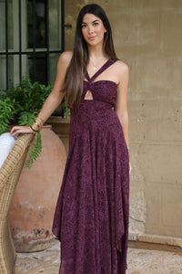 Baymo - Vestido midi bordado de cuello halter