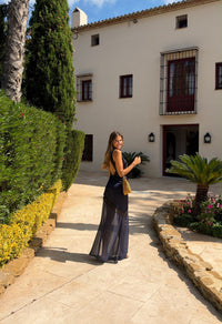 Lady Pipa - Vestido largo con detalles de encaje