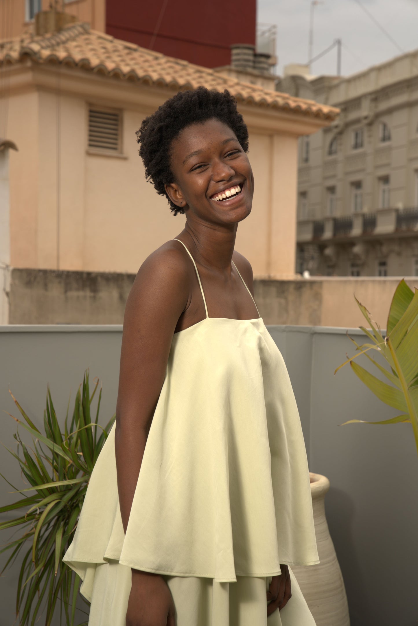 Vestido largo drapeado