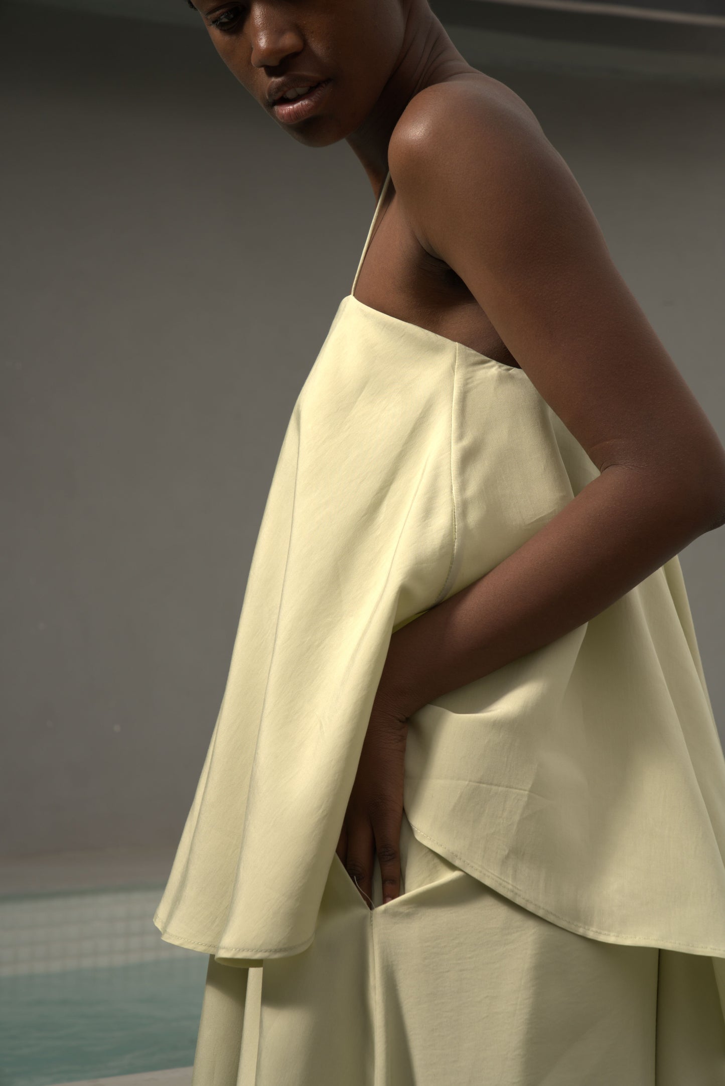 Vestido largo drapeado