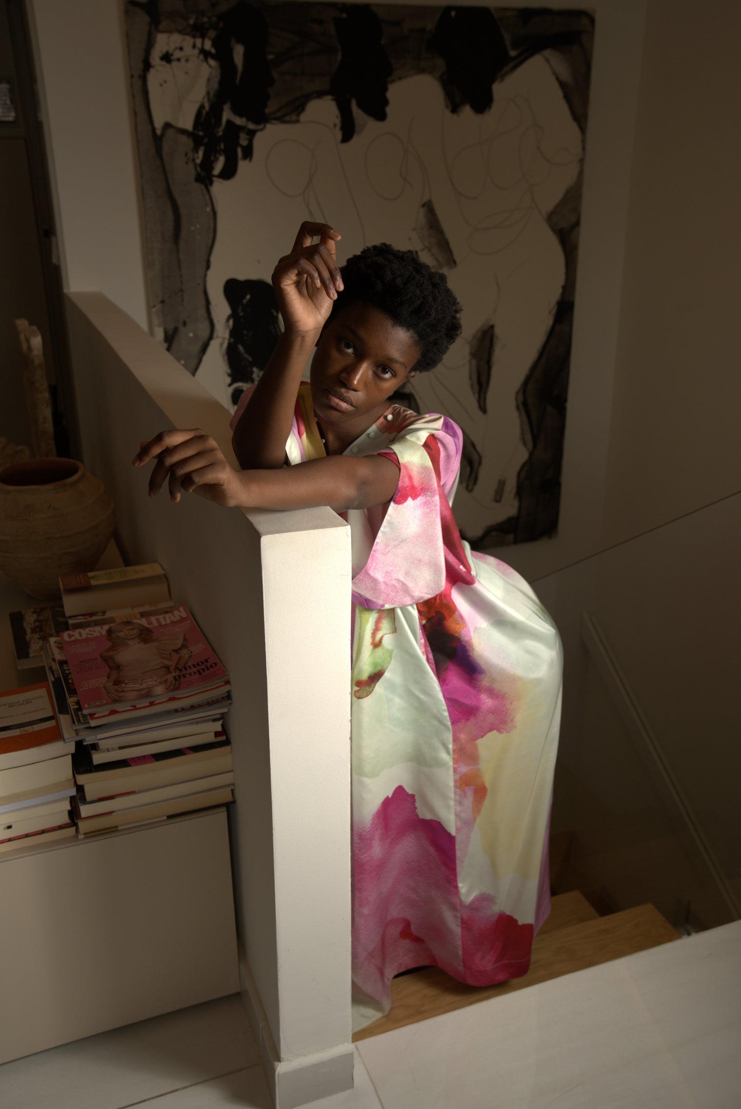 Vestido midi estampado acuarela