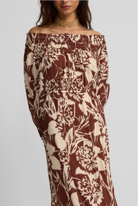 Silbon - Vestido palabra de honor estampado