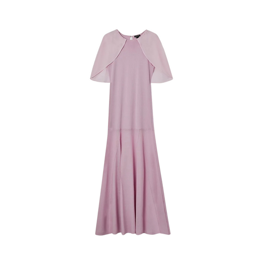 Vestido largo de punto con capa