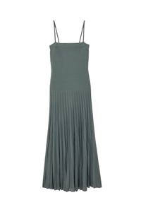 COS - Vestido largo plisado de escote cuadrado