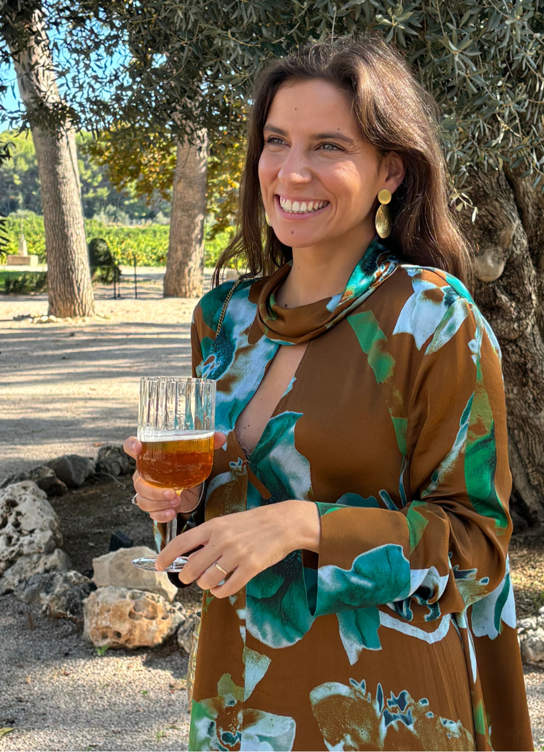 Vestido midi asimétrico estampado