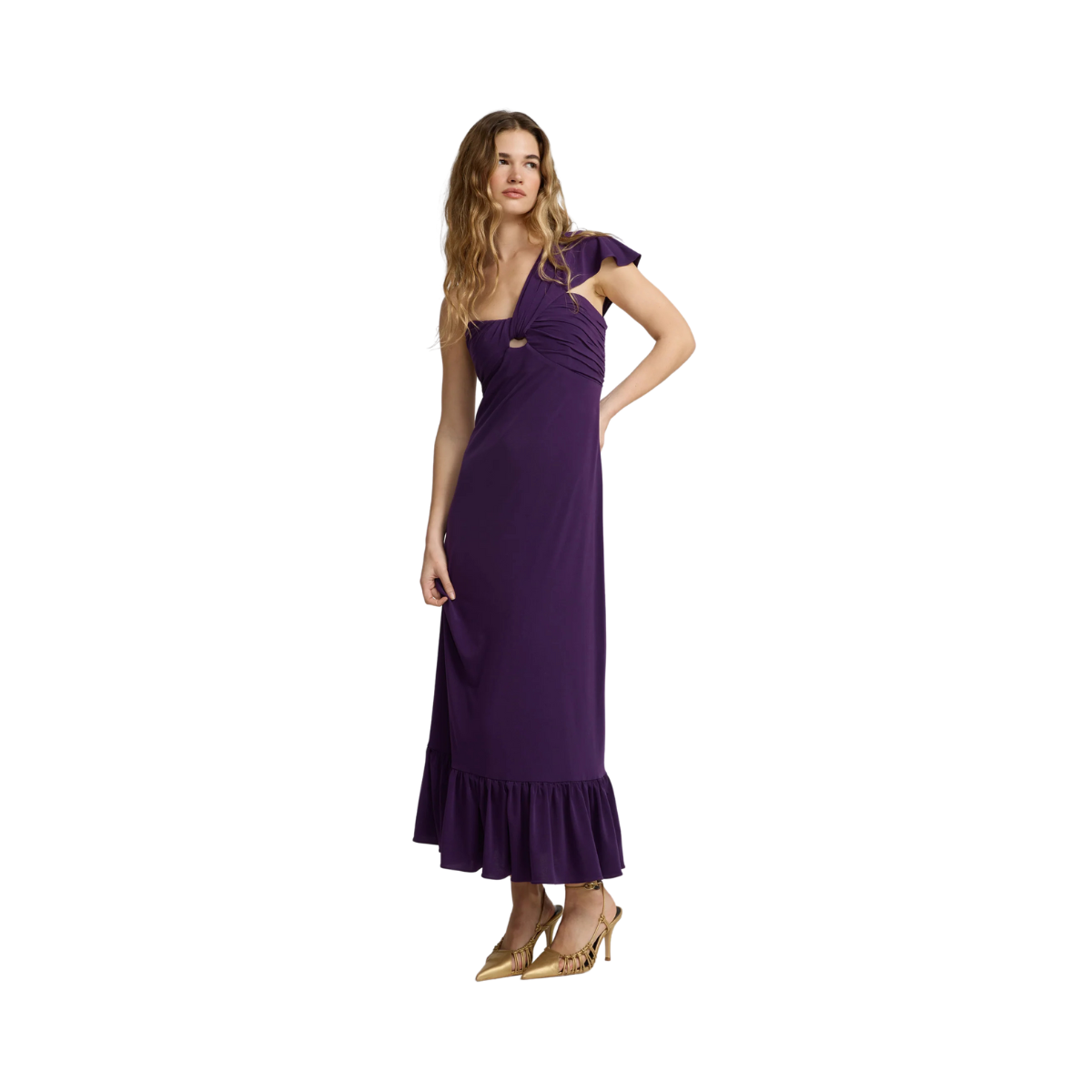 Vestido largo asimétrico
