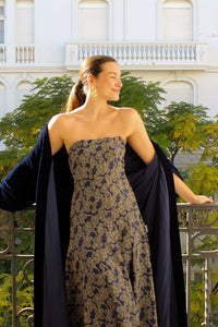 Baymo - Vestido midi floral palabra de honor