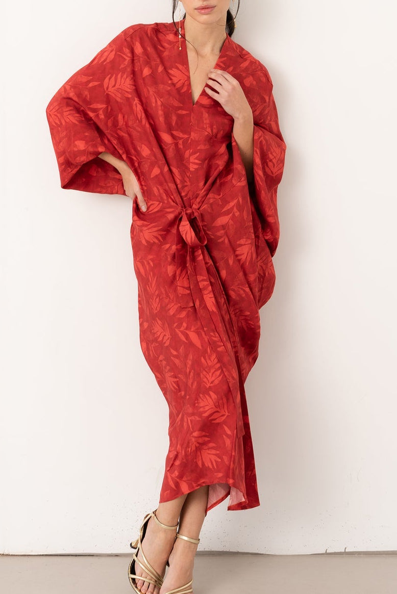 Vano Studio - Vestido midi tipo caftán