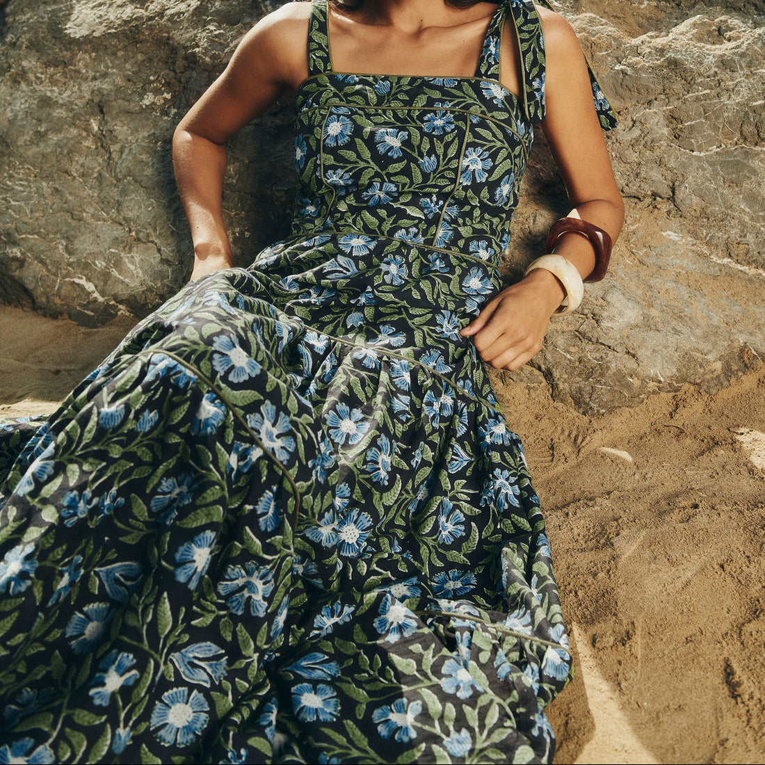 Vestido largo estampado floral