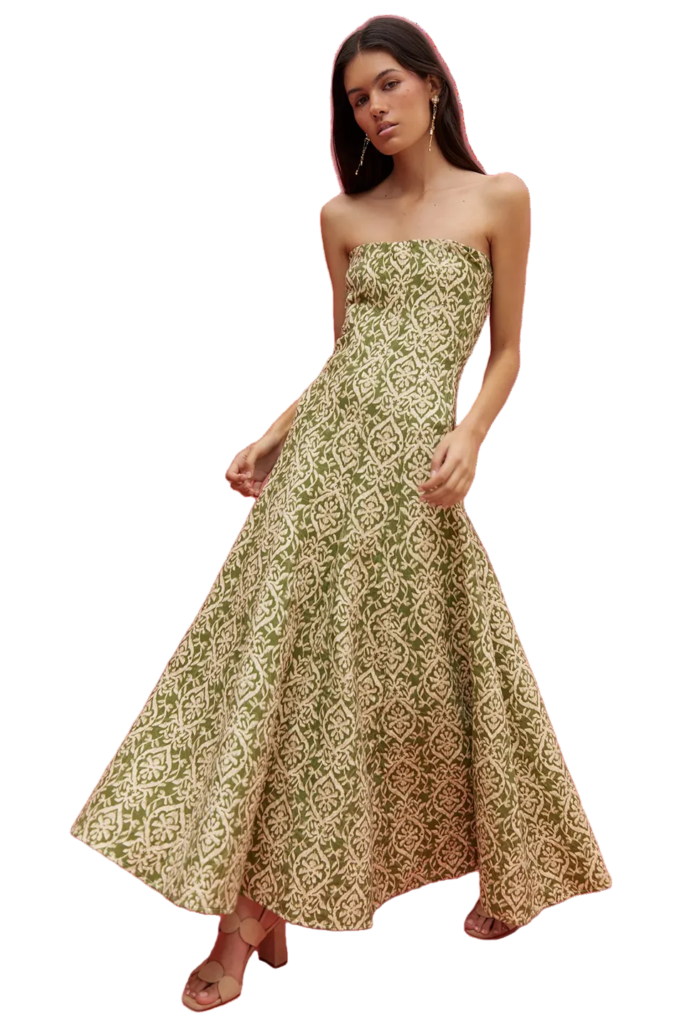 Baymo - Vestido midi palabra de honor