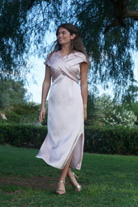 Arket - Vestido midi con escote drapeado